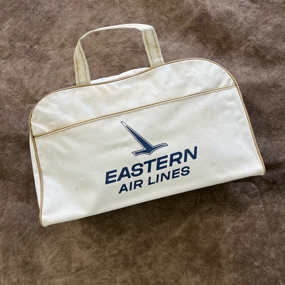 Vintage Tolin Mfg Corp Eastern Air Lines Vinyl Travel Bag First Class Jet Set